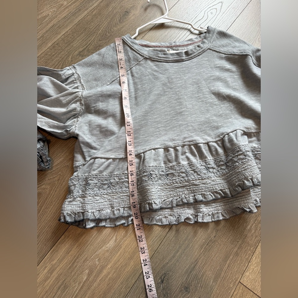 Anthropologie Pilcro Long-Sleeve Crop Babydoll Top - Picture 8 of 10